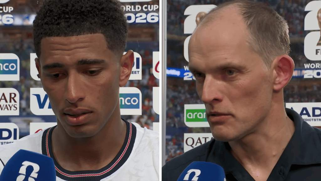 Reaksi Jude Bellingham saat diwawancarai setelah pertandingan Inggris melawan Norwegia di Piala Dunia