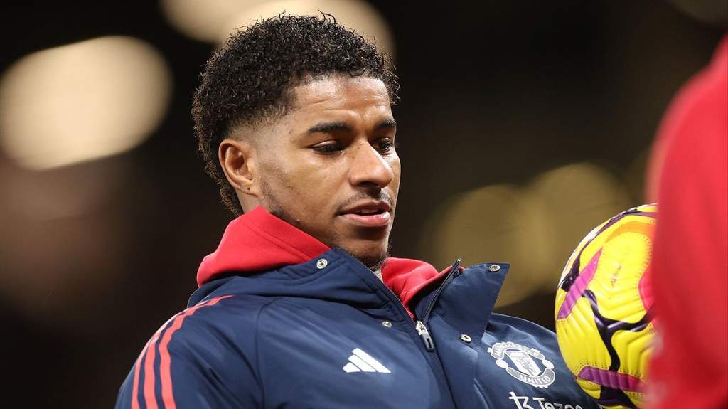 Penyerang Manchester United Marcus Rashford saat berlaga di kompetisi Premier League