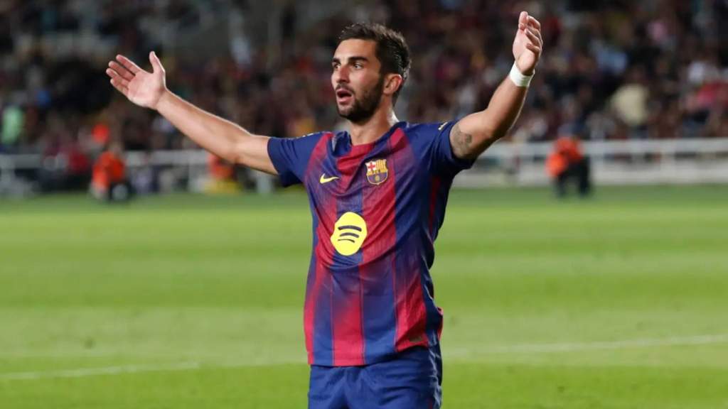 Ferran Torres saat berlaga untuk Barcelona di kompetisi Liga Spanyol